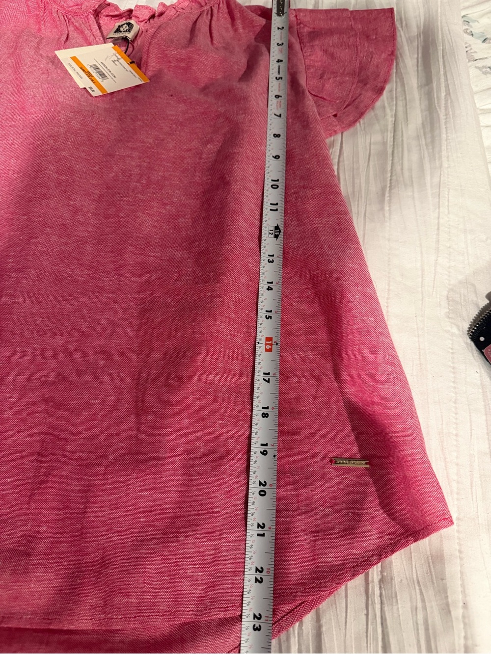 Anne Klein Raspberry Ruffle Sleeve V-Neck Blouse - Picture 6 of 6